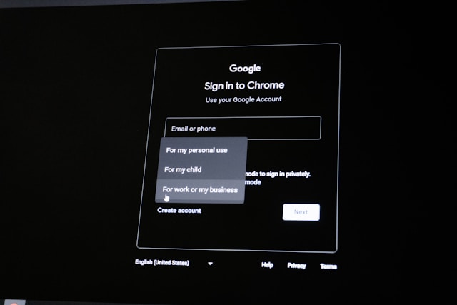 Google Login Page
